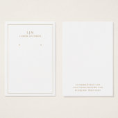 Einfache Gold Monogram Modern Earring Display Card (Vorne & Hinten)
