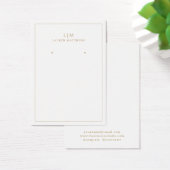 Einfache Gold Monogram Modern Earring Display Card (Schreibtisch)