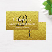 Einfache Gold Monogram Wedding Free Drink Ticket (Schreibtisch)