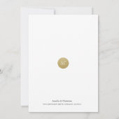Einfache Gold Monogram Wedding Save the Date Card (Rückseite)