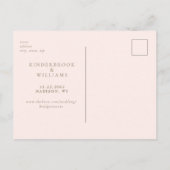 Einfache Gold-Monogramm-Rosé-Hochzeit Bitte-Datums Postkarte (Rückseite)