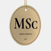 Einfache Gold MSc Abschluss Keramik Ornament (Rechts)
