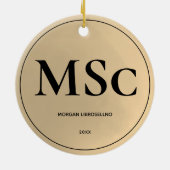 Einfache Gold MSc Abschluss Keramik Ornament (Hinten)