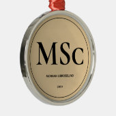 Einfache Gold MSc Abschluss Ornament Aus Metall (Rechts)