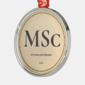 Einfache Gold MSc Abschluss Ornament Aus Metall (Links)
