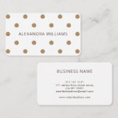 Einfache Gold Polka Dots Muster Chic White Visitenkarte (Vorne/Hinten)
