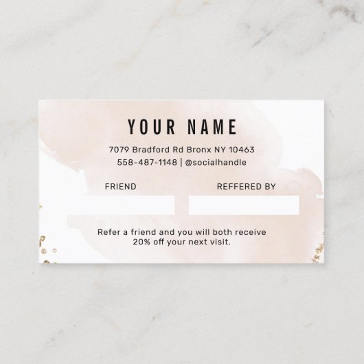 Einfache Gold-Reader-Karte Visitenkarte (Rückseite)