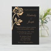 Einfache Gold-Rose Einladung (Stehend Vorderseite)