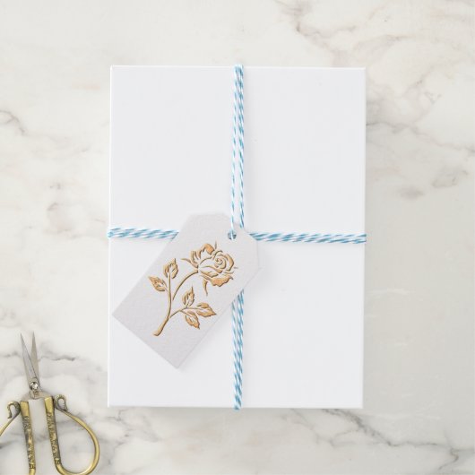 Einfache Gold-Rose Geschenkanhänger (Mit Garn)