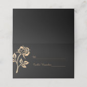 Einfache Gold-Rose Platzkarte (Außenseite Aufgefaltet)