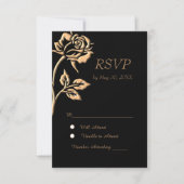 Einfache Gold-Rose RSVP Karte (Vorderseite)
