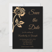 Einfache Gold-Rose Save The Date (Vorderseite)