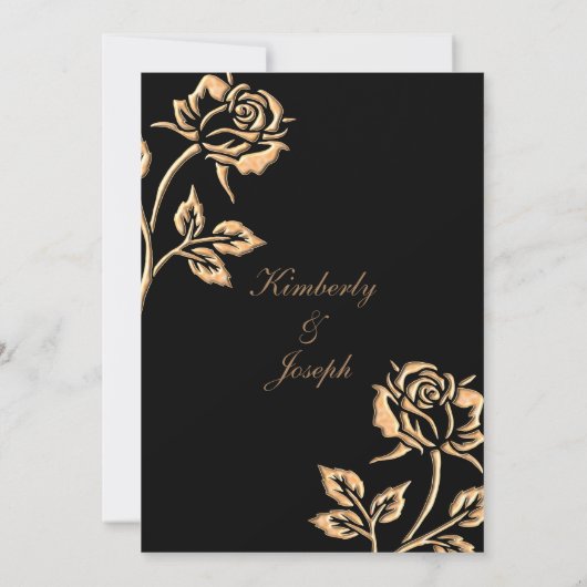 Einfache Gold-Rose Save The Date (Rückseite)