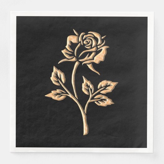 Einfache Gold-Rose Serviette (Vorderseite)
