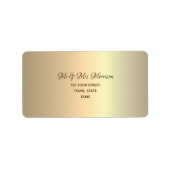 Einfache Gold-Rücksendeadresse Adressaufkleber (Vorne)