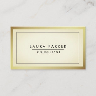 Einfache Gold Schwarz-weiß Moderne Beruflich Visitenkarte