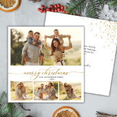 Einfache Gold Script 4 Multi-Foto Weihnachten