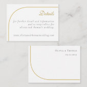 Einfache Gold Script-Eintrittskarte für Hochzeiten Begleitkarte (Vorne/Hinten)