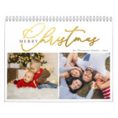 Einfache Gold Script Frohe Weihnachten 2 Foto Coll Kalender (Titelbild)