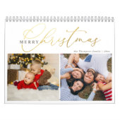 Einfache Gold Script Frohe Weihnachten 2 Foto Coll Kalender (Titelbild)