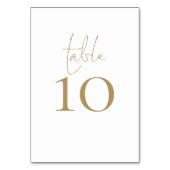 Einfache Gold Script-Hochzeitsskripte-Tischnummer Tischnummer (Rückseite)
