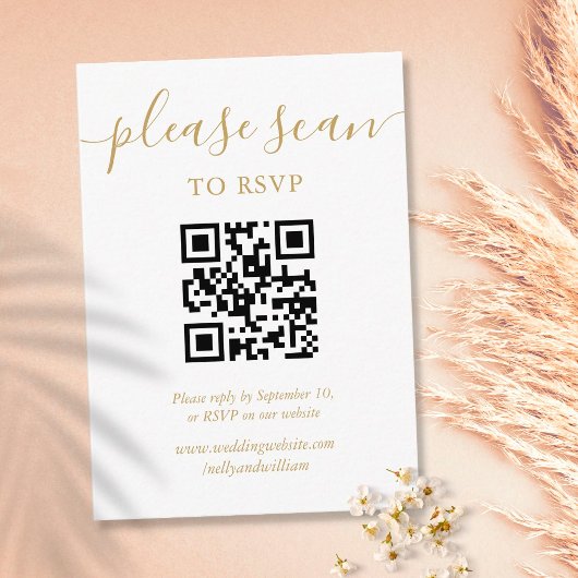 Einfache Gold Script UAWG QR Begleitkarte