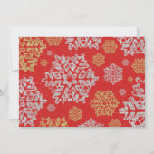 Einfache Gold & Silber Schneeflocken Weihnachten Einladung (Rückseite)