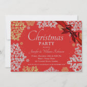 Einfache Gold & Silber Schneeflocken Weihnachten R Einladung (Vorderseite)