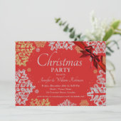 Einfache Gold & Silber Schneeflocken Weihnachten R Einladung (Stehend Vorderseite)