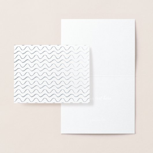Einfache Gold Silver Moderne Abstrakte Wave Lines Folienkarte (Anzeige)