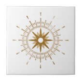 Einfache Gold Sternexplosion Keramik Tile Fliese (Vorderseite)