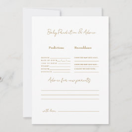 Einfache Gold Text Baby-Vorhersagen Einladung