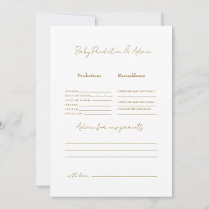 Einfache Gold Text Baby-Vorhersagen Einladung