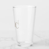 Einfache Gold-Text-Initialen Hochzeit Glas (Links)