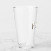 Einfache Gold-Text-Initialen Hochzeit Glas (Rechts)
