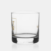 Einfache Gold-Text-Name Datum Trauzeuge-Geschenk Whiskyglas (Links)