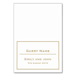 Einfache Gold-Typografie und Border/Gast-Name Tischnummer