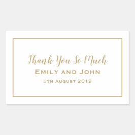 Einfache Gold-Typografie und Frame-Gastgeschenk Ho Rechteckiger Aufkleber