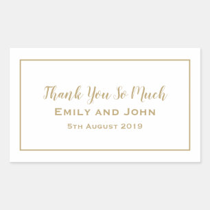 Einfache Gold-Typografie und Frame-Gastgeschenk Ho Rechteckiger Aufkleber