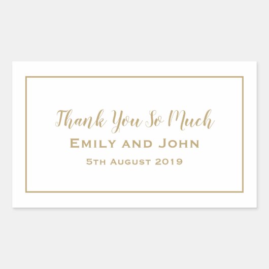 Einfache Gold-Typografie und Frame-Gastgeschenk Ho Rechteckiger Aufkleber (Vorderseite)