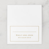 Einfache Gold-Typografie und -Grenze Platzkarte (Außenseite Aufgefaltet)