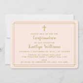 Einfache Gold- und Blütenrosa-Bestätigung für das  Einladung (Vorderseite)