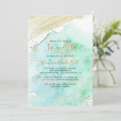 Einfache Gold- und grüne Minimalistische Sippe und Einladung (Stehend Vorderseite)