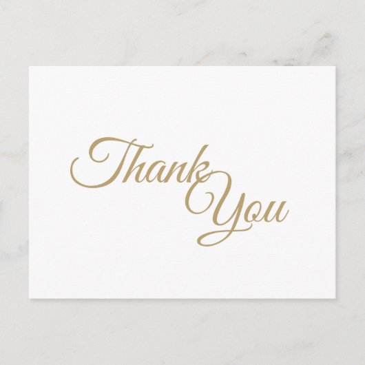 Einfache Gold- und Weißkalligraphie Vielen Dank Postkarte (Vorderseite)