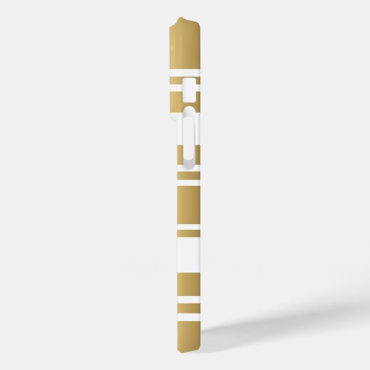 Einfache Gold- und Weißstreifenmuster Case-Mate iPhone Hülle (Rückseite / Links)