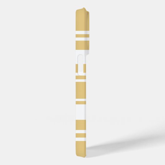 Einfache Gold- und Weißstreifenmuster Case-Mate iPhone Hülle (Rückseite / Rechts)