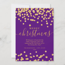 Einfache GOLD Weihnachtsfeiertage Glitzer Lila