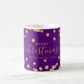 Einfache GOLD Weihnachtsfeiertage Glitzer Lila Kaffeetasse (Mittel)