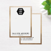 Einfache Gold-White-Border-Logo-Werbekarte (Schreibtisch)