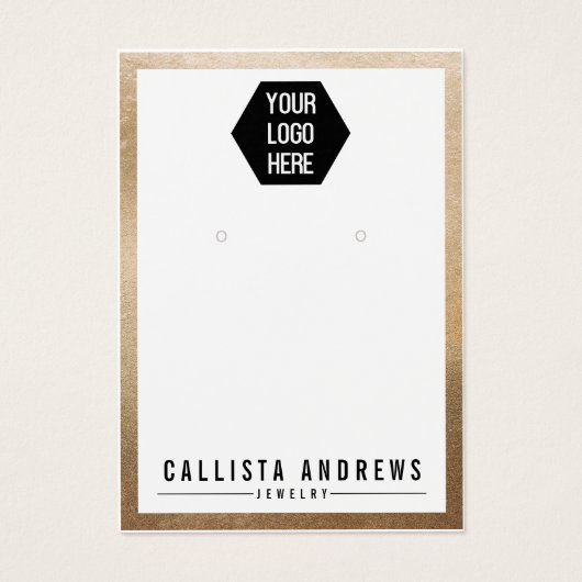 Einfache Gold-White-Border-Logo-Werbekarte (Vorderseite)
